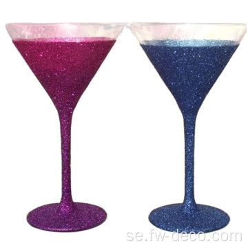 Anpassad handmålad färgad glitter cocktailglas